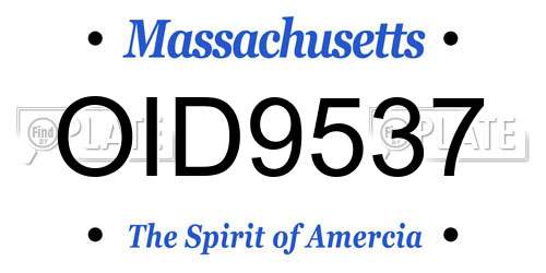 OID9537 Massachusetts License Plate