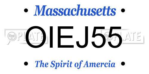 OIEJ55 Massachusetts License Plate