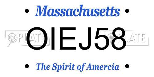 OIEJ58 Massachusetts License Plate