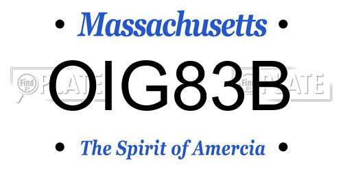 OIG83B Massachusetts License Plate
