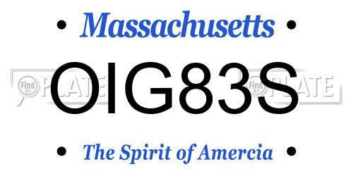 OIG83S Massachusetts License Plate