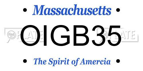 OIGB35 Massachusetts License Plate