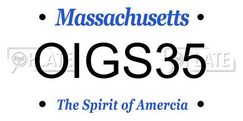 OIGS35 Massachusetts License Plate