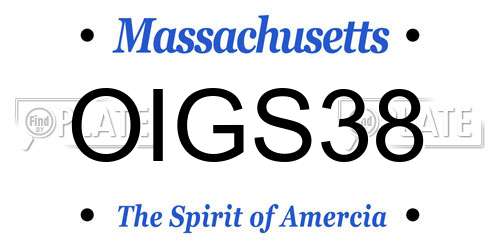 OIGS38 Massachusetts License Plate