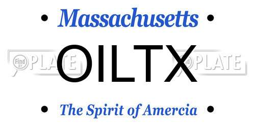 OILTX Massachusetts License Plate