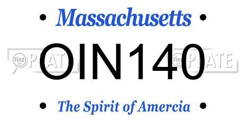 OIN140 Massachusetts License Plate