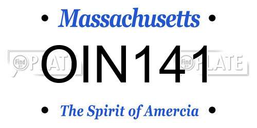 OIN141 Massachusetts License Plate