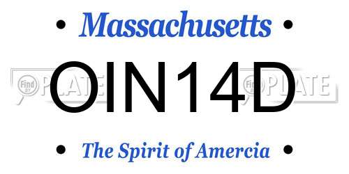 OIN14D Massachusetts License Plate