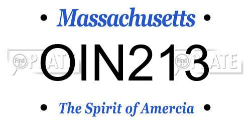 OIN213 Massachusetts License Plate