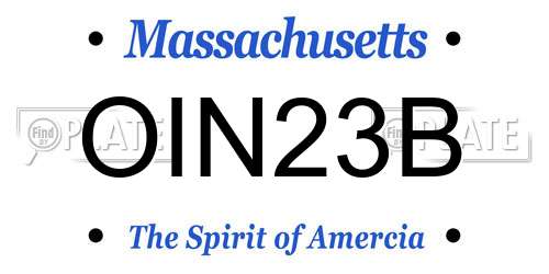 OIN23B Massachusetts License Plate