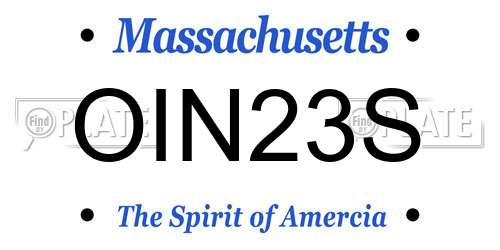 OIN23S Massachusetts License Plate
