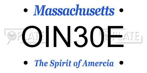 OIN30E Massachusetts License Plate