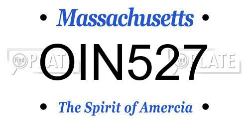 OIN527 Massachusetts License Plate