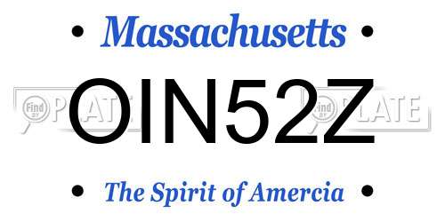 OIN52Z Massachusetts License Plate