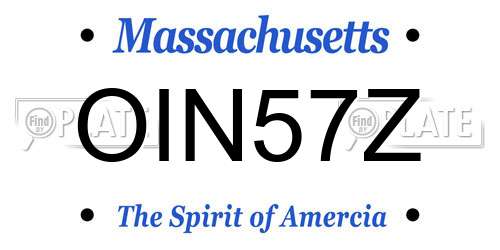 OIN57Z Massachusetts License Plate