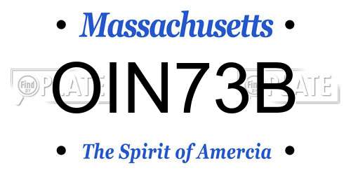 OIN73B Massachusetts License Plate