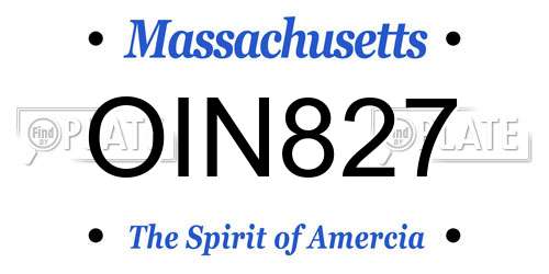 OIN827 Massachusetts License Plate