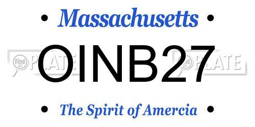 OINB27 Massachusetts License Plate