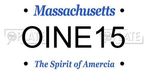 OINE15 Massachusetts License Plate