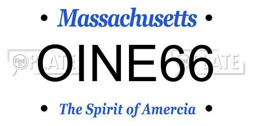 OINE66 Massachusetts License Plate