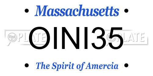 OINI35 Massachusetts License Plate
