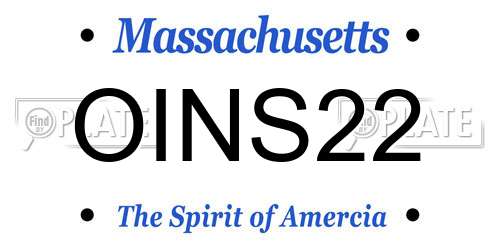 OINS22 Massachusetts License Plate