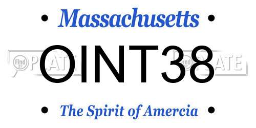 OINT38 Massachusetts License Plate