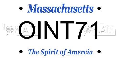 OINT71 Massachusetts License Plate