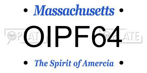 OIPF64 Massachusetts License Plate