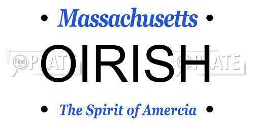 OIRISH Massachusetts License Plate