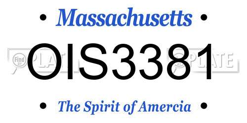OIS3381 Massachusetts License Plate