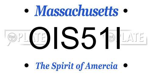 OIS51I Massachusetts License Plate