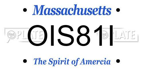 OIS81I Massachusetts License Plate