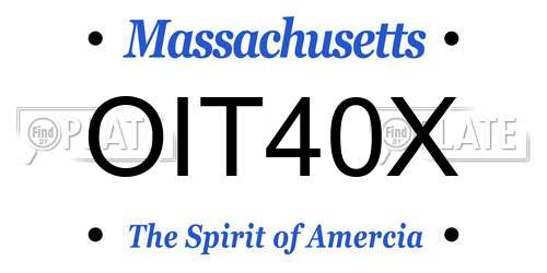 OIT40X Massachusetts License Plate