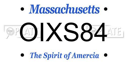 OIXS84 Massachusetts License Plate