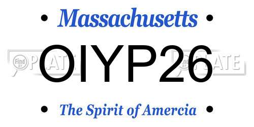 OIYP26 Massachusetts License Plate