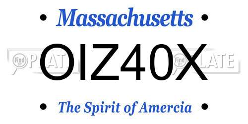 OIZ40X Massachusetts License Plate