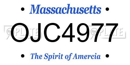 OJC4977 Massachusetts License Plate
