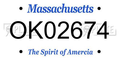 OK02674 Massachusetts License Plate