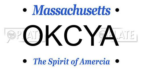 OKCYA Massachusetts License Plate