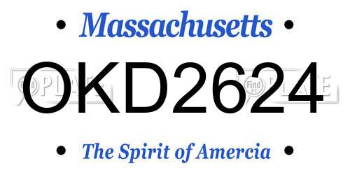OKD2624 Massachusetts License Plate