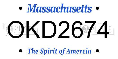 OKD2674 Massachusetts License Plate