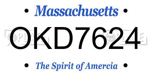 OKD7624 Massachusetts License Plate