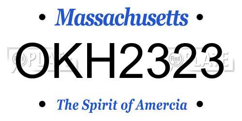 OKH2323 Massachusetts License Plate
