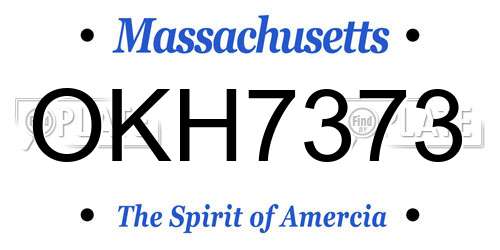 OKH7373 Massachusetts License Plate