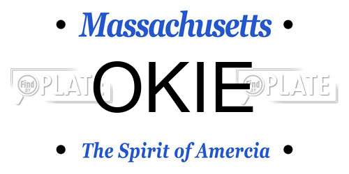 OKIE Massachusetts License Plate