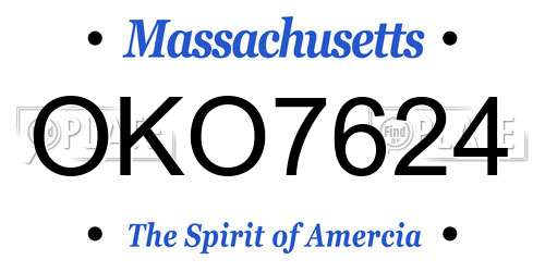 OKO7624 Massachusetts License Plate