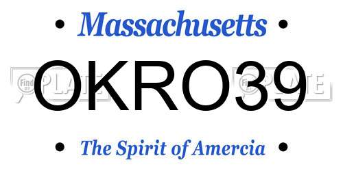 OKRO39 Massachusetts License Plate