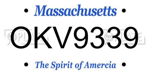 OKV9339 Massachusetts License Plate