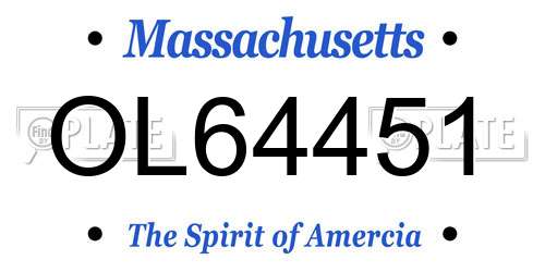 OL64451 Massachusetts License Plate